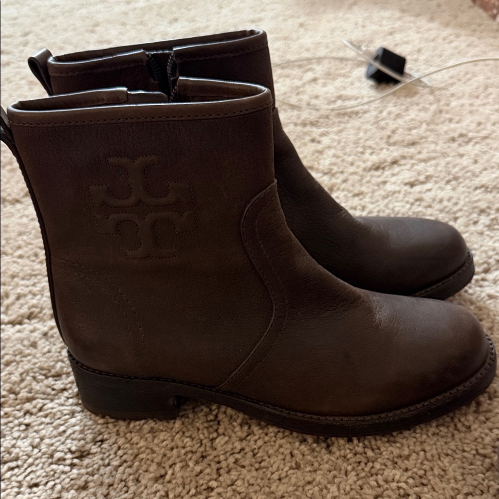 Tory Burch Dark Brown Ankle Booties